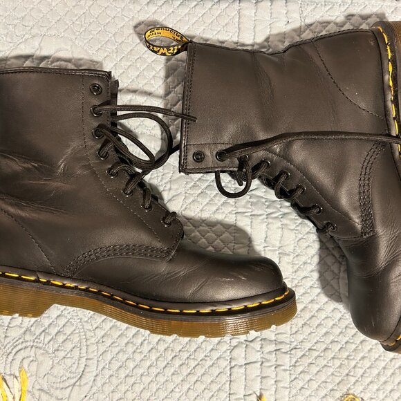 Dr Martens Floral Leather Lace Up Boots - Picture 2 of 5